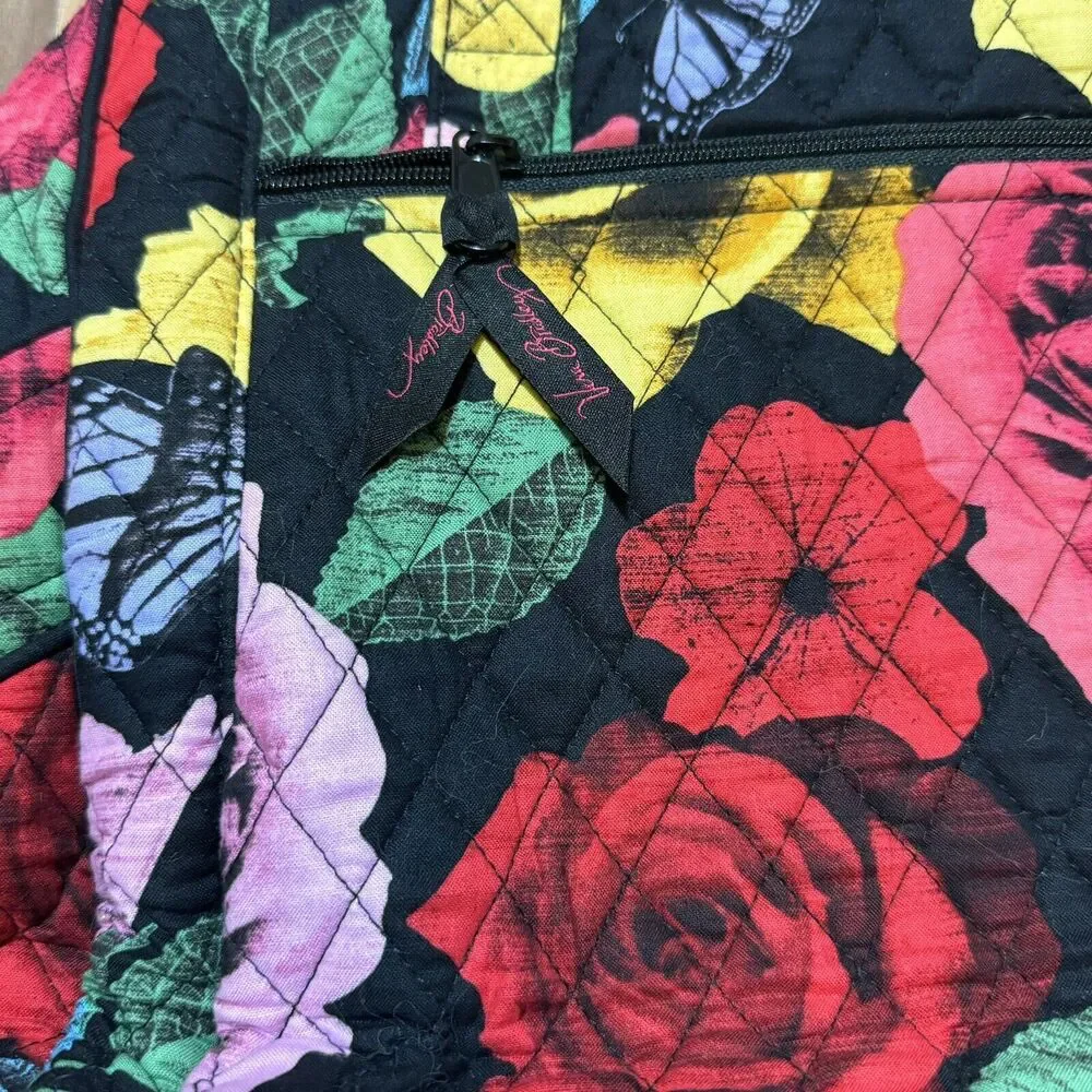 Vera Bradley Ultimate Baby Diaper Overnight Bag Quilted Roses Floral Pockets
